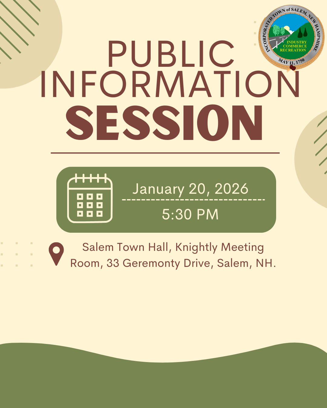 Public Informational Session Notice 12026