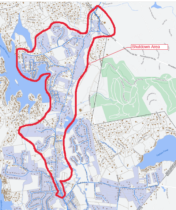 Water Shutdown Map 9-12-23